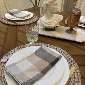 Rachel Ashwell Plaid Cloth Napkins Set of 4 New